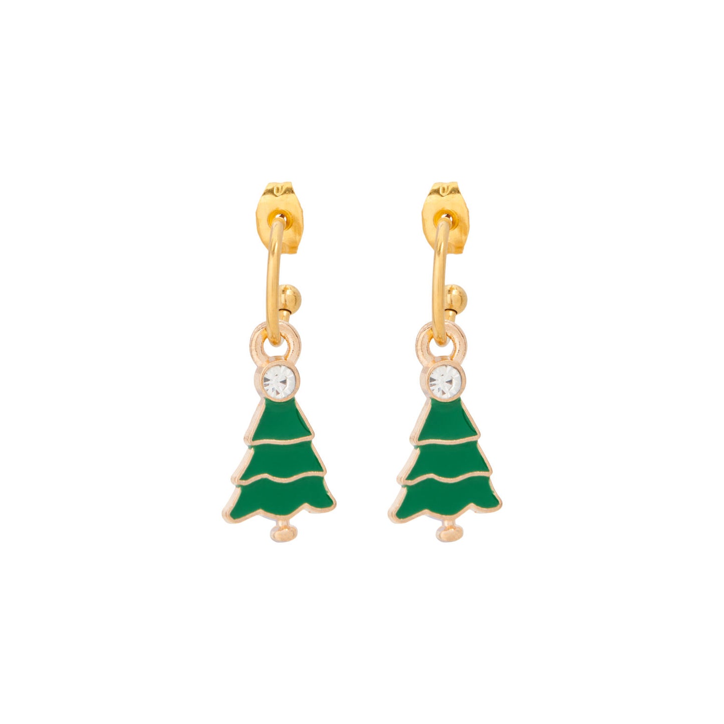 Kerst oorbel in de vorm van een kerstboom