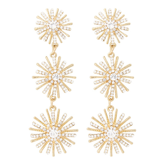 Strass bloemen oorbel