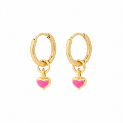 Clip oorbellen hartjes